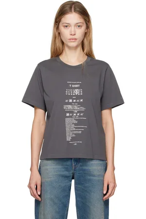Maison Margiela Gray Printed Logo & Text T-Shirt