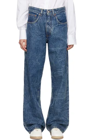 Maison Margiela Blue Crinkled Jeans