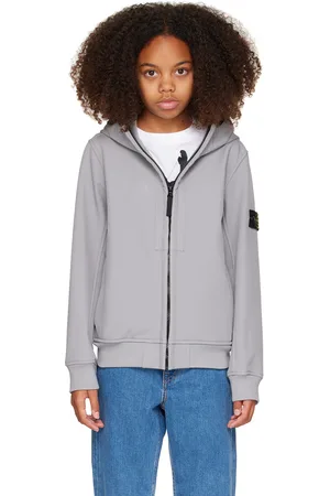 Stone Island Kids Gray Hooded Jacket