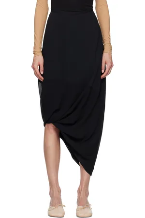 Maison Margiela Black Asymmetric Midi Skirt