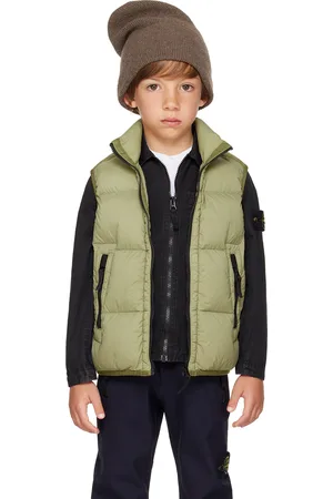Stone Island Kids Khaki Zip Down Vest