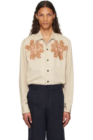 DRIES VAN NOTEN Beige Beaded Shirt