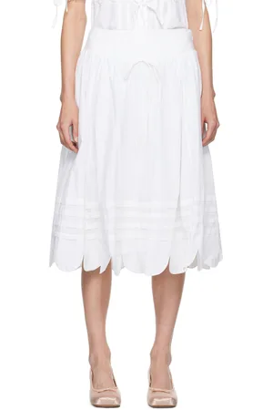 SANDY LIANG White Moretz Midi Skirt