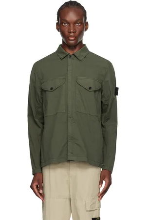 Stone Island Green Logo Patch Shirt