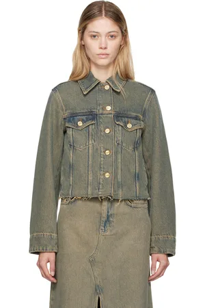 Ganni Brown Overdyed Heavy Denim Jacket