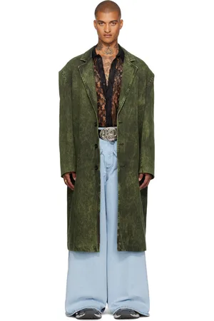 LU’U DAN Green Crombie Denim Coat