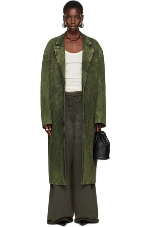 LU’U DAN Green Crombie Denim Coat