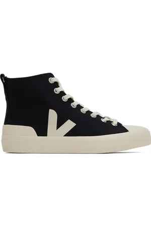 Veja Black & Off-White Wata II Canvas Sneakers