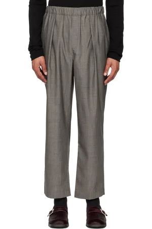 Rohe Gray Tapered Elasticated Pleated Trousers
