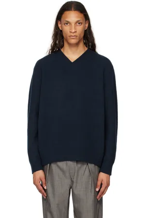 Rohe Navy Relaxed V-Neck Sweater