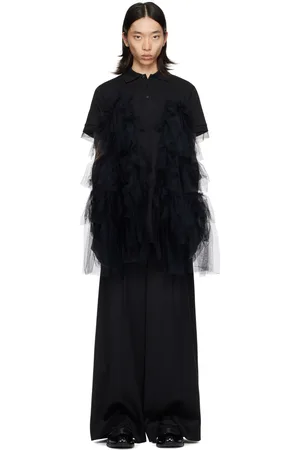 Simone Rocha Black Frill Polo