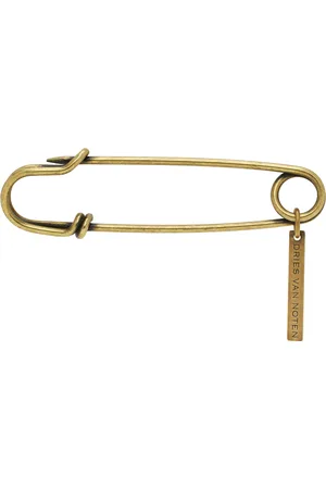 DRIES VAN NOTEN Brass Safety Pin Brooch