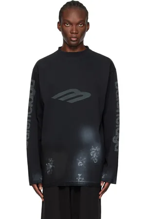 Balenciaga Black Graphic Long Sleeve T-Shirt