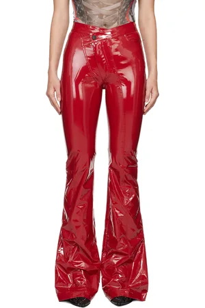OTTOLINGER Red Simple Line Faux-Leather Pants
