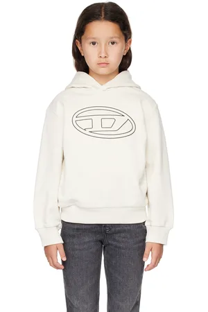 Diesel Kids White Oval D Hoodie