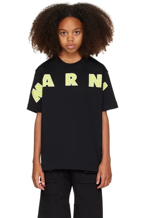 Marni Kids Black Logo Appliqué T-Shirt