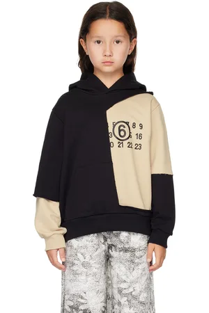 Maison Margiela Kids Black & Beige Patchwork Hoodie
