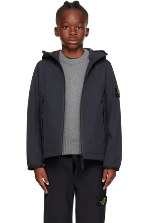Stone Island Kids Navy Logo Patch Jacket