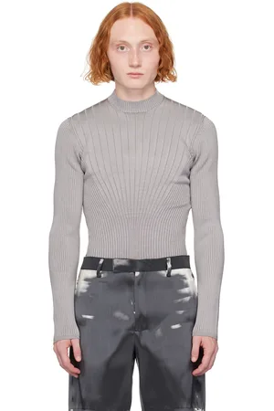 MUGLER Gray Sculpting Sweater