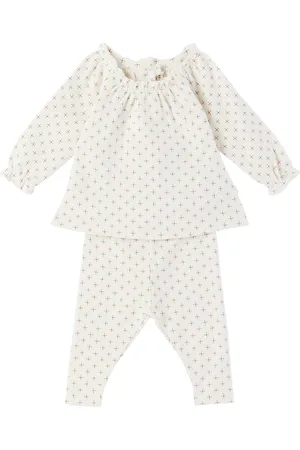 BONPOINT Baby Off-White Gaela Long Sleeve T-Shirt & Leggings Set