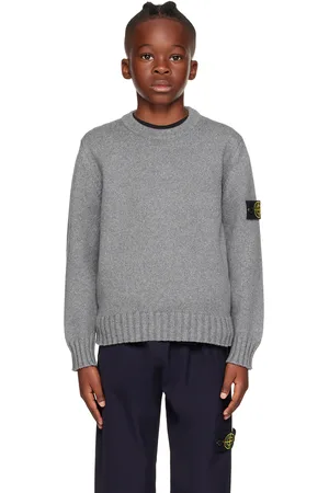 Stone Island Kids Gray Logo Patch Sweater