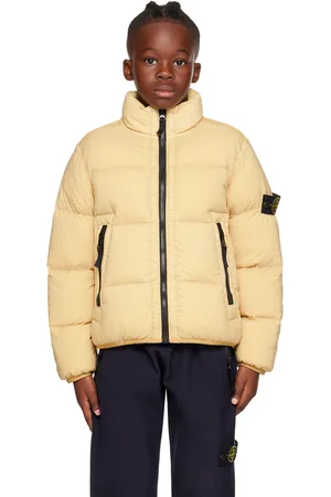 Stone Island Kids Yellow Stand Collar Down Jacket