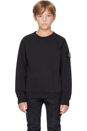 Stone Island Kids Black Crewneck Sweatshirt