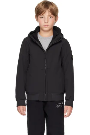 Stone Island Kids Black Logo Patch Jacket