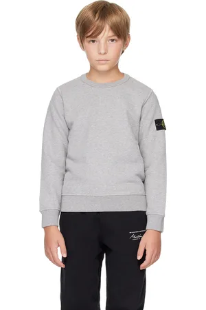 Stone Island Kids Gray Crewneck Sweatshirt