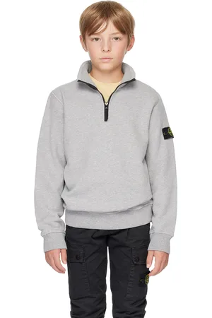 Stone Island Kids Gray Half-Zip Sweatshirt