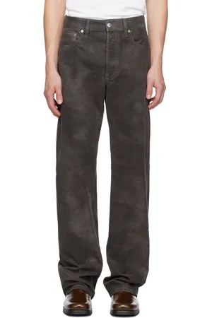 Sunflower Gray Straight Twist Faux-Nubuck Jeans
