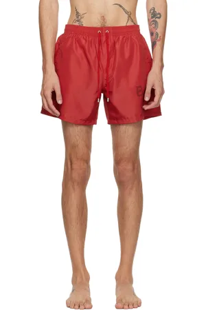 Balmain Red Printed Swim Shorts