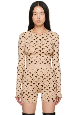 Marine Serre Tan All Over Moon Second Skin Long Sleeve T-Shirt