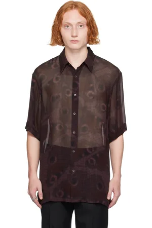 DRIES VAN NOTEN Burgundy Graphic Shirt
