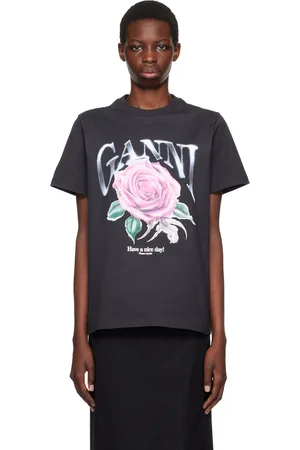 Ganni Black Rose T-Shirt