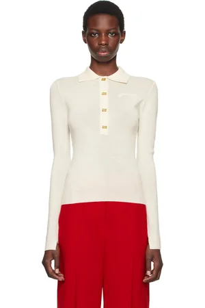 Ganni Off-White Placket Polo