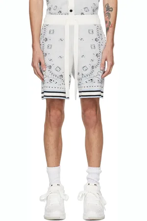 AMIRI White & Blue Bandana Shorts