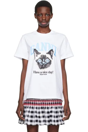 Ganni White Cat T-Shirt