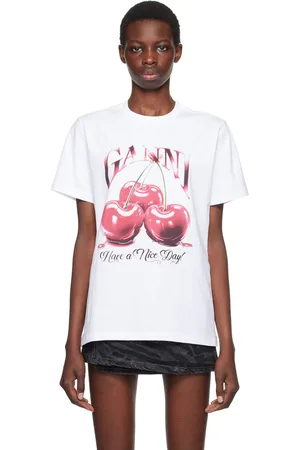 Ganni White Cherry T-Shirt