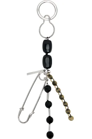 DRIES VAN NOTEN Silver & Black Safety Pin Keychain