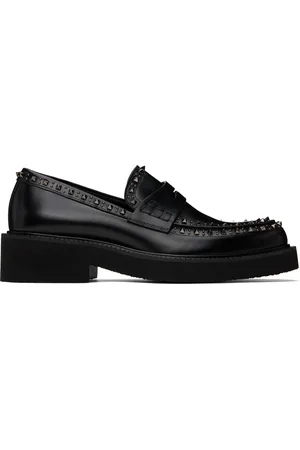 VALENTINO GARAVANI Black Gentleglam Calfskin Loafers