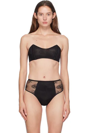 FLEUR DU MAL Black Bouquet Bandeau Bra