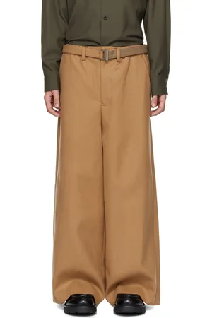 SACAI Beige Wool Trousers
