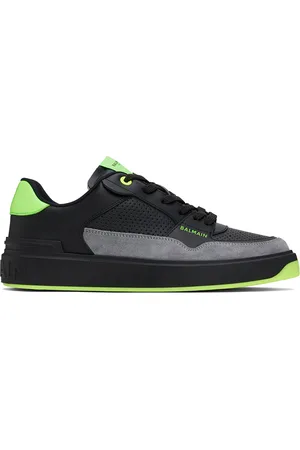 Balmain Black & Green B-Court Flip Sneakers