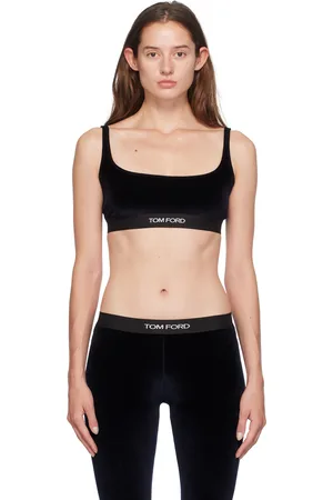Tom Ford Navy Jacquard-Logo Bra