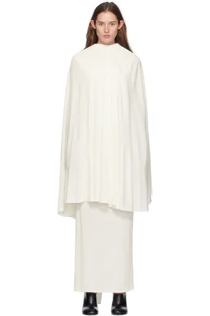 Marie Adam-Leenaerdt Off-White Cape-Style Maxi Dress