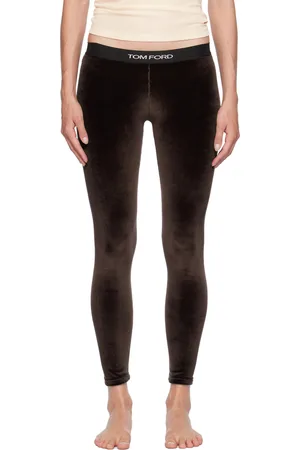 Tom Ford Brown Jacquard-Logo Leggings