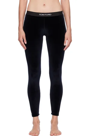 Tom Ford Navy Jacquard-Logo Leggings