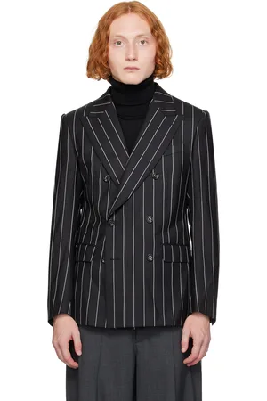Dolce & Gabbana Black Pinstripe Double-Breasted Blazer