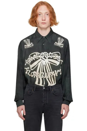 Acne Studios Black Printed Logo Shirt